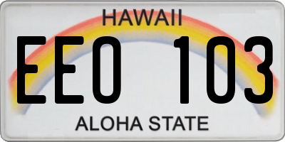HI license plate EEO103