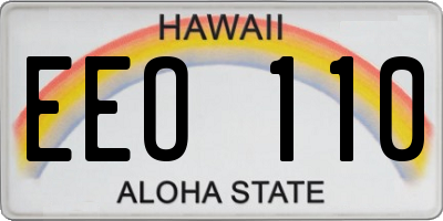 HI license plate EEO110