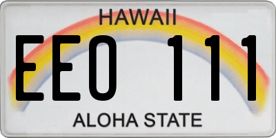 HI license plate EEO111