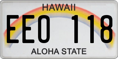 HI license plate EEO118