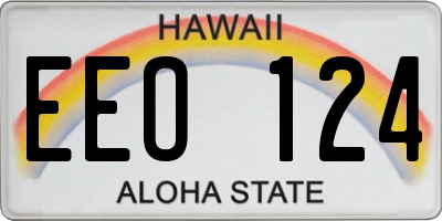 HI license plate EEO124