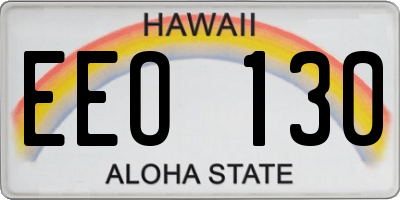 HI license plate EEO130