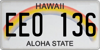 HI license plate EEO136