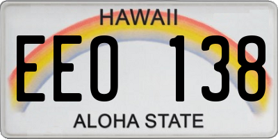 HI license plate EEO138