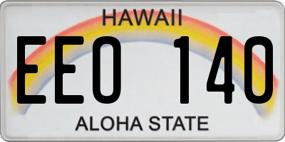HI license plate EEO140