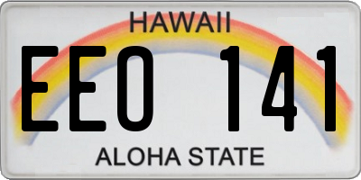 HI license plate EEO141