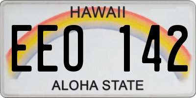 HI license plate EEO142