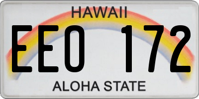 HI license plate EEO172