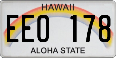HI license plate EEO178