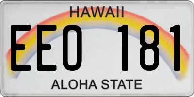 HI license plate EEO181