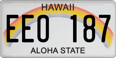 HI license plate EEO187