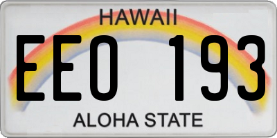 HI license plate EEO193