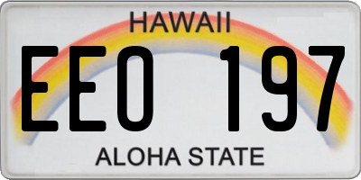 HI license plate EEO197