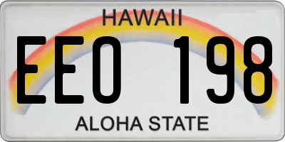 HI license plate EEO198