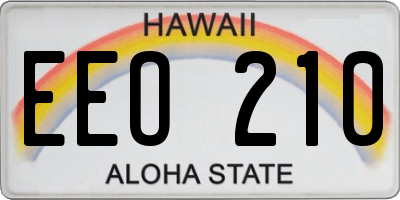 HI license plate EEO210