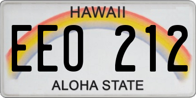 HI license plate EEO212