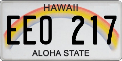 HI license plate EEO217