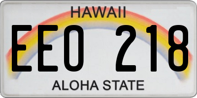 HI license plate EEO218