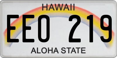 HI license plate EEO219