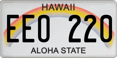 HI license plate EEO220