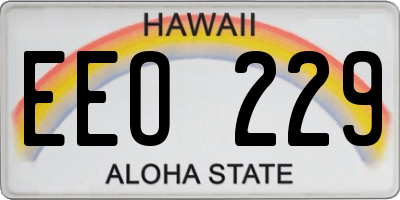 HI license plate EEO229