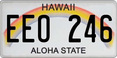 HI license plate EEO246