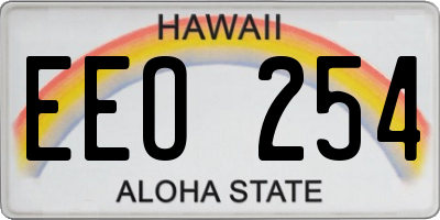 HI license plate EEO254