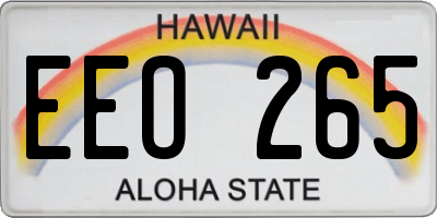HI license plate EEO265