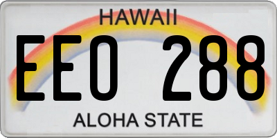 HI license plate EEO288