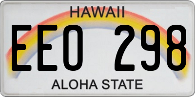 HI license plate EEO298