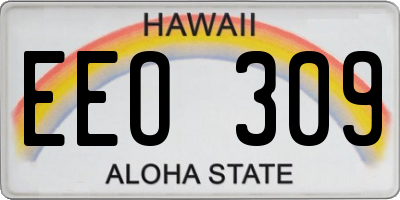 HI license plate EEO309