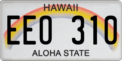 HI license plate EEO310