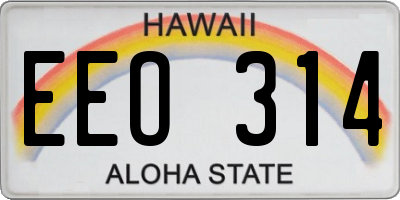 HI license plate EEO314