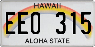 HI license plate EEO315