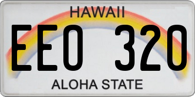 HI license plate EEO320