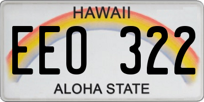 HI license plate EEO322