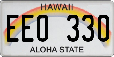 HI license plate EEO330