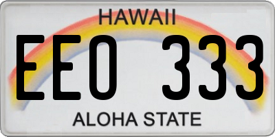 HI license plate EEO333
