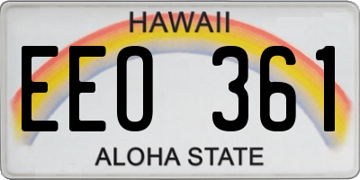 HI license plate EEO361