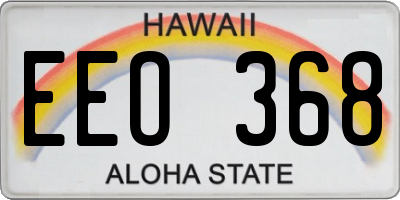 HI license plate EEO368