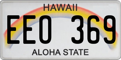 HI license plate EEO369