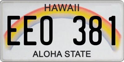 HI license plate EEO381