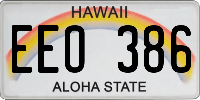 HI license plate EEO386