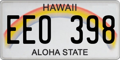 HI license plate EEO398