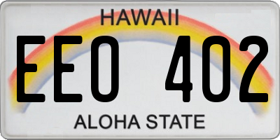 HI license plate EEO402