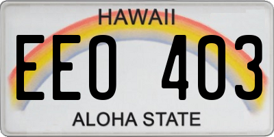 HI license plate EEO403