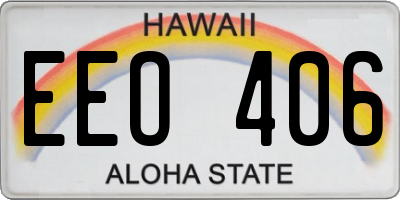HI license plate EEO406