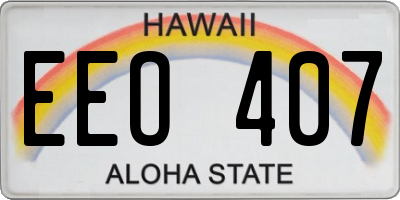 HI license plate EEO407