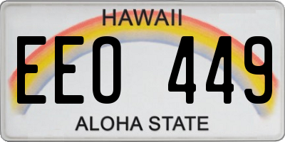 HI license plate EEO449