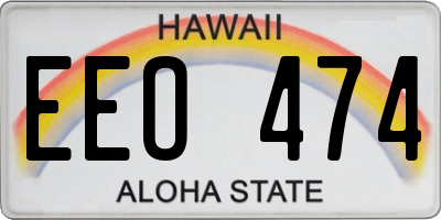 HI license plate EEO474